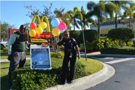 Picture of Chief Constance Y. Stanley with Mr. Roderick Hagan, franchise owner of the McDonalds Restaurant