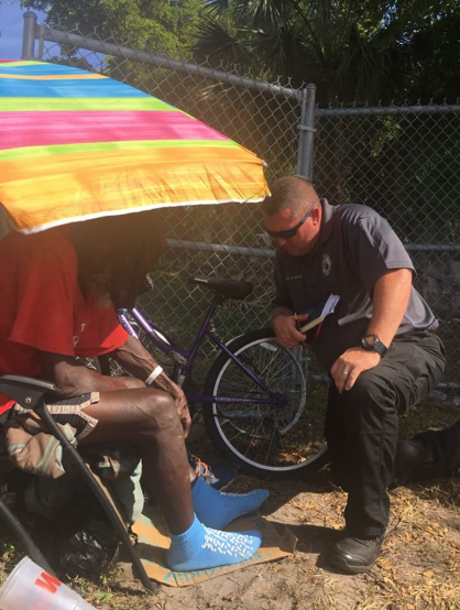 Officer Keechle meting with Dwight Devoe