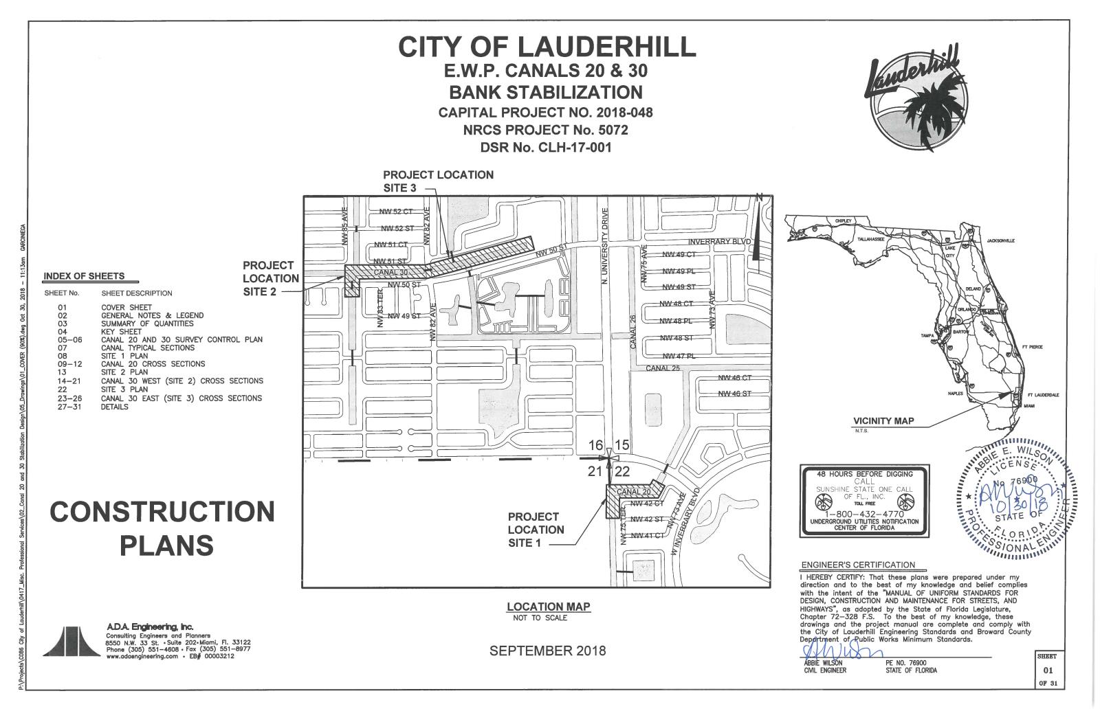 EWP Canals 20 & 30 Capital Improvement Project Location Map