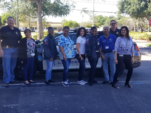 Group of LPD members wearing denim on Denim Day