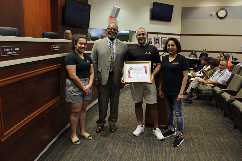 Taste Tour Winners - Taco Masala owners received a plaque from the Mayor