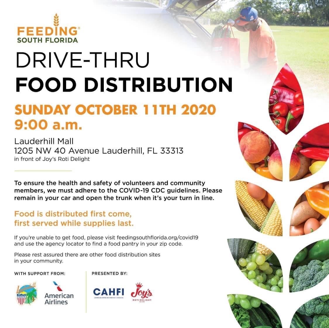 10-11-20 - COVID-19 Drive-Thru Food Distribution - Joy's Roti Event Flyer