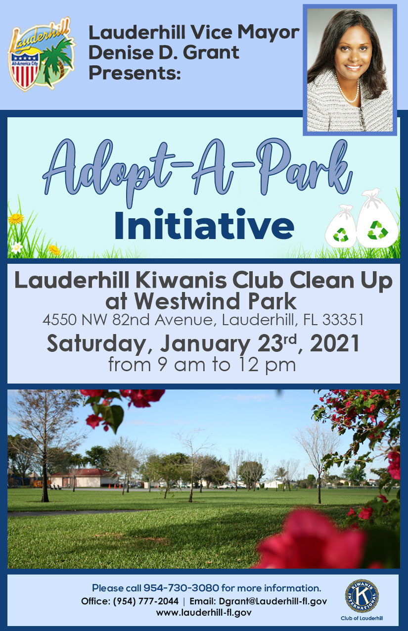 Adopt-A-Park Initiative - Lauderhill Kiwanis at Westwind Park - 1-23-21