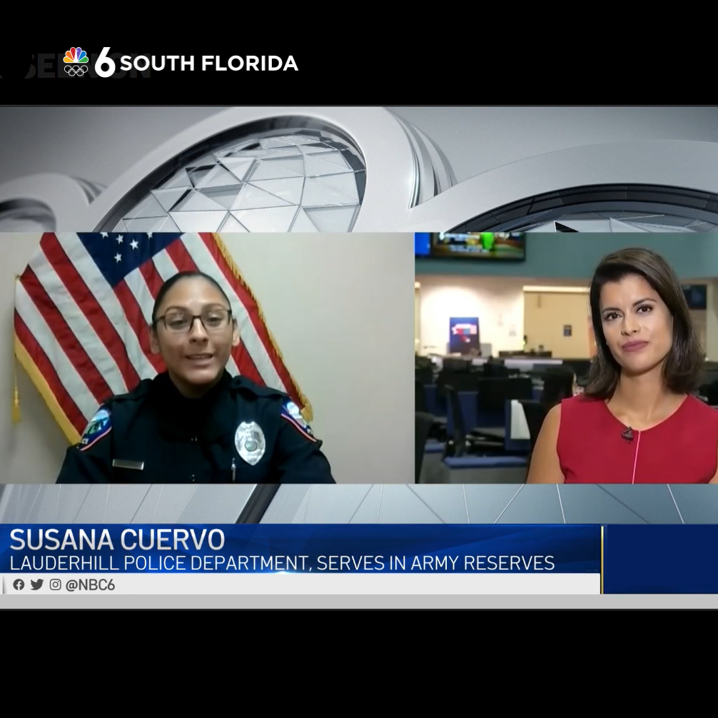 NBC 6 south florida susana cuervo Lauderhill police department serves in army reserves