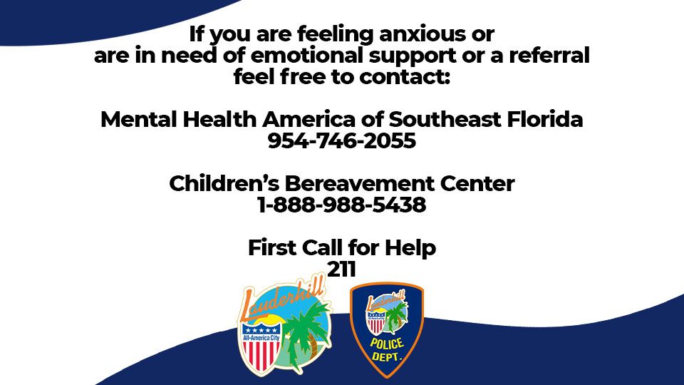 Police Department - Mental Health & Children's Bereavement Info