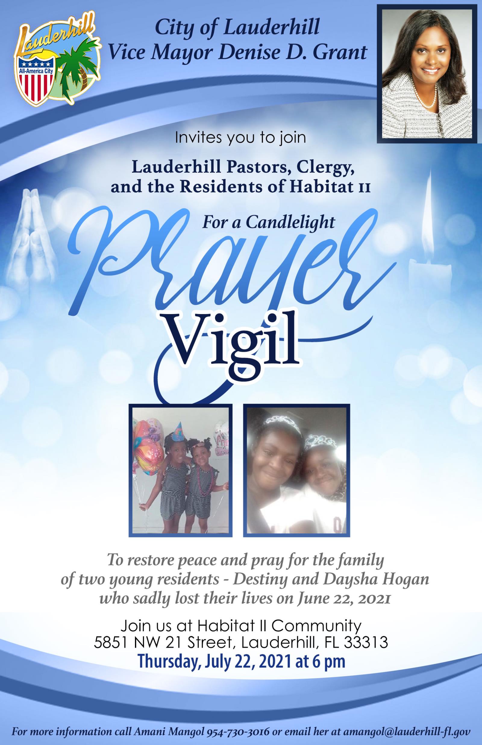 Candlelight Prayer Vigil - Destiny and Daysha Hogan - 7-22-21