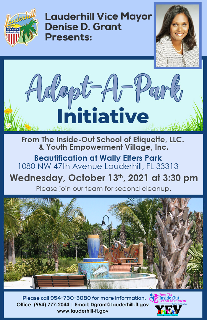 Adopt-A-Park Initiative - Inside-Out School of Etiquette & Youth Empowerment Village - 10-13-21 - Flyer