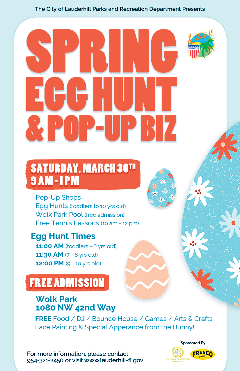 4-16-22 - Spring Egg Hunt & Pop-up Biz - Flyer (Front)