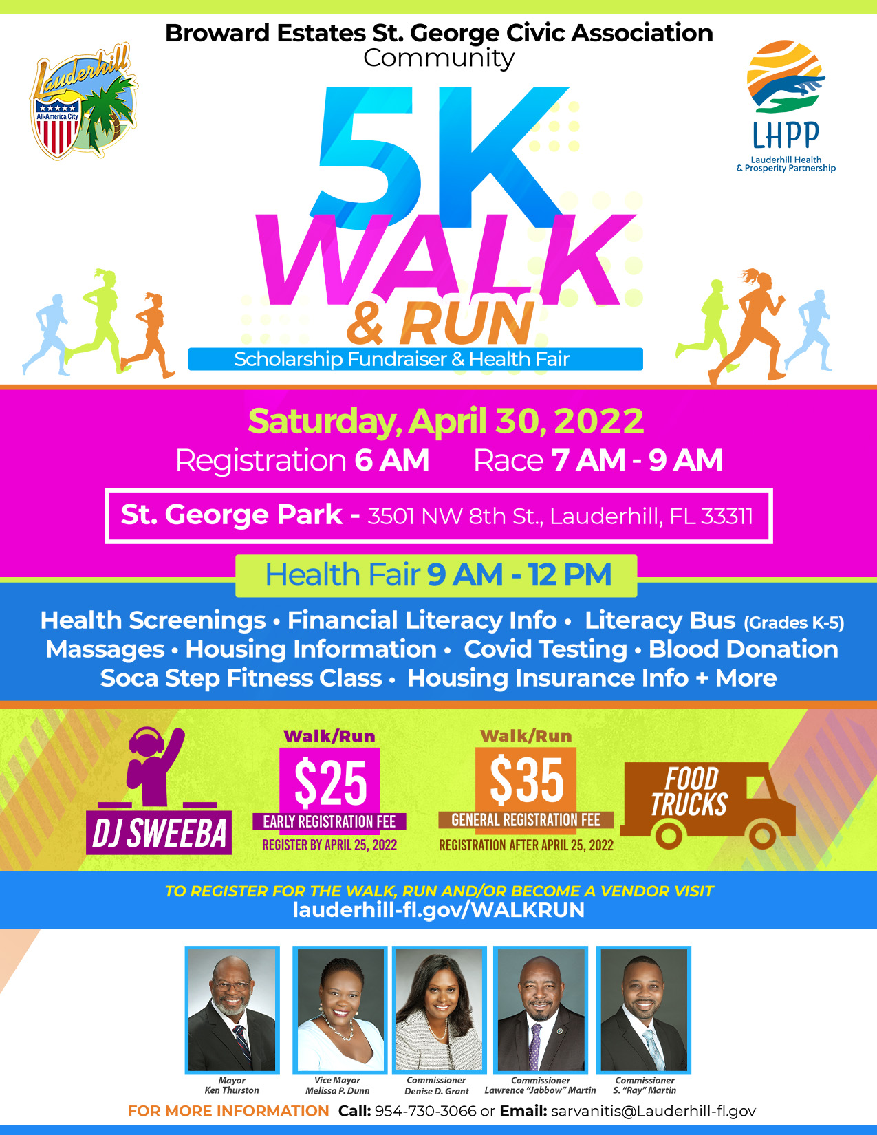 5K Walk & Run, Scholarship Fundraiser & Health Fair - Flyer