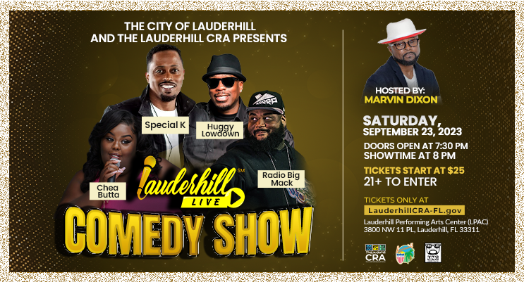 lauderhill live comedy show 9.23.23 at the lpac