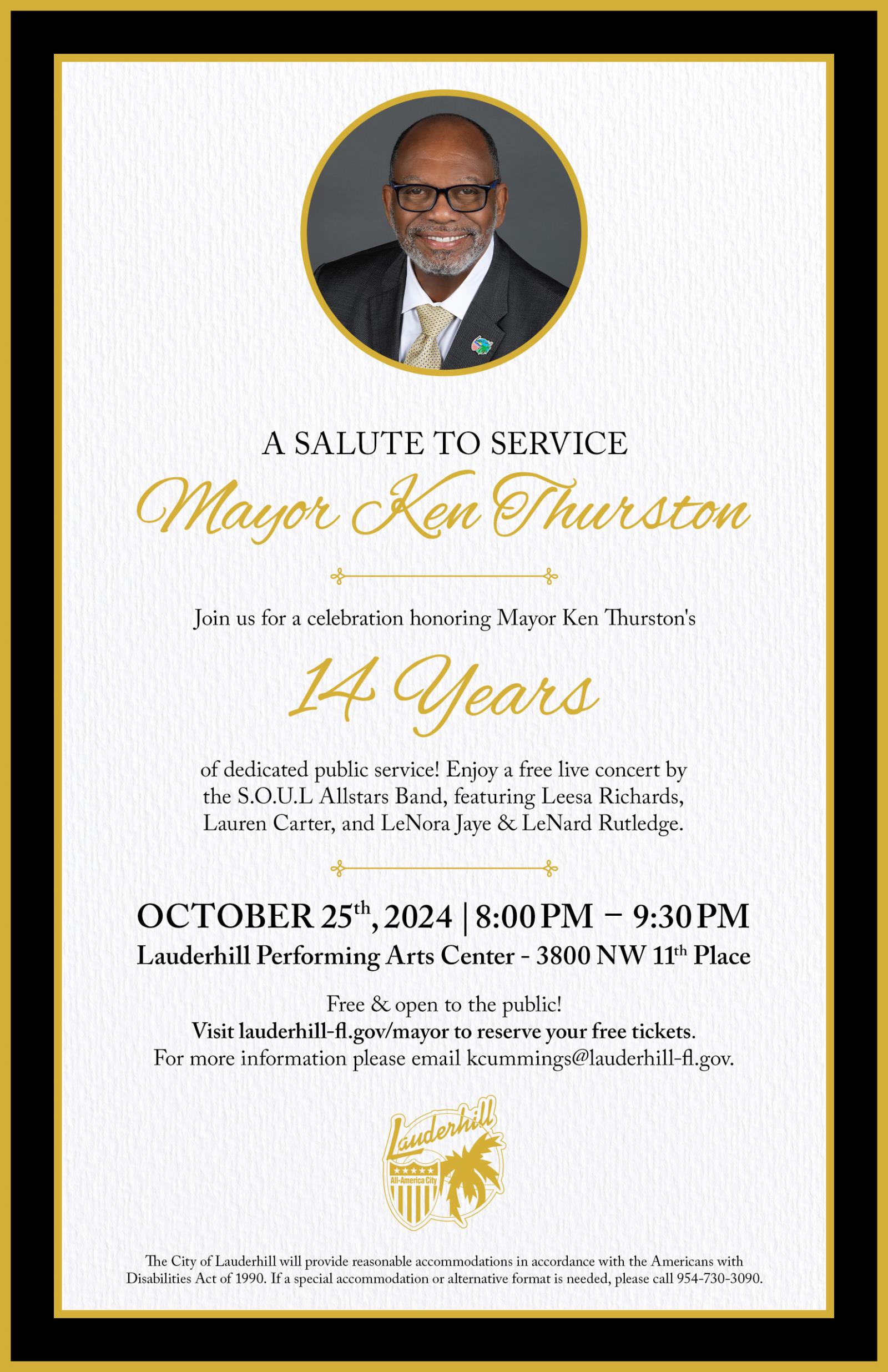 A Salute to Service Honoring Mayor Ken Thurston - October 25, 2024